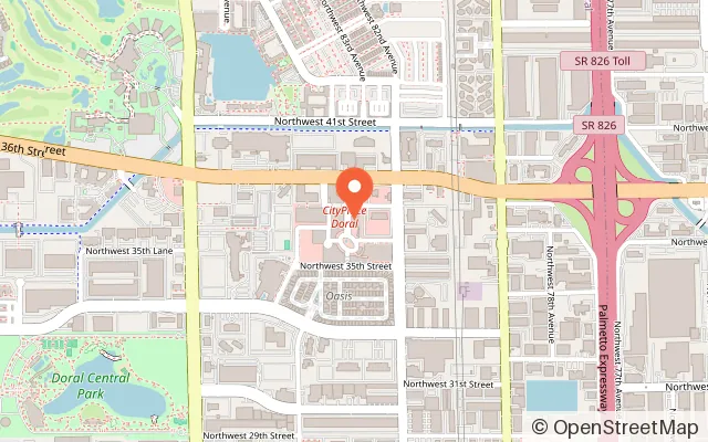 Map showing Marina Kids. Premium Indoor Playground at City Place Doral 【Open Play, Birthday Party & Events】 in Doral, FL