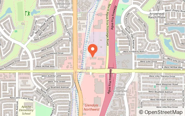 Map showing PLAYzona in Glendale, AZ
