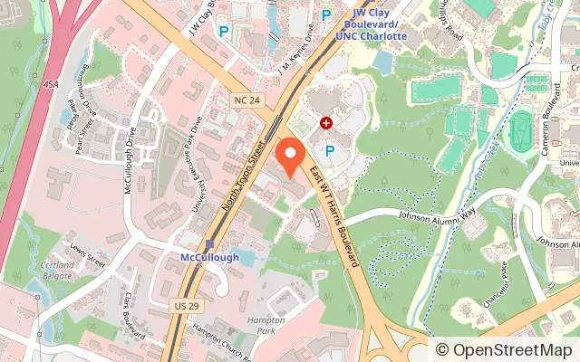 Map showing Monster Mini Golf Charlotte in Charlotte, NC