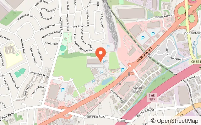 Map showing Supercharged Entertainment in Edison, NJ