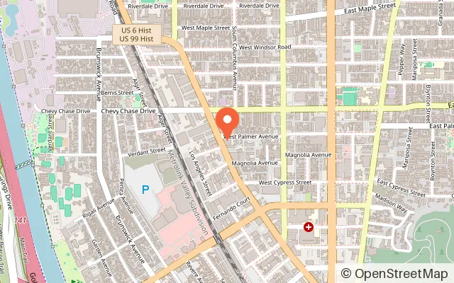 Map showing Vintage Arcade Superstore in Glendale, CA