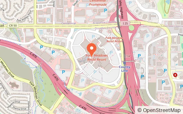 Map showing Sandbox VR in Lone Tree, CO
