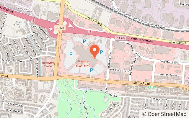 Map showing Spo-Cha [puente hills mall] in City of Industry, CA