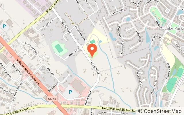 Map showing Trails Dynasty Miniature Golf and Creamery in Indian Trail, NC