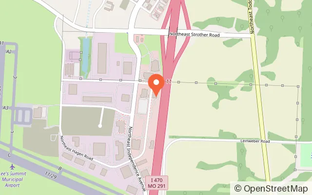 Map showing Sky Zone Trampoline Park in Lee's Summit, MO
