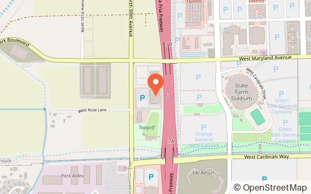 Map showing Andretti Indoor Karting & Games Glendale in Glendale, AZ