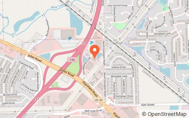 Map showing Chuck E. Cheese in Joliet, IL