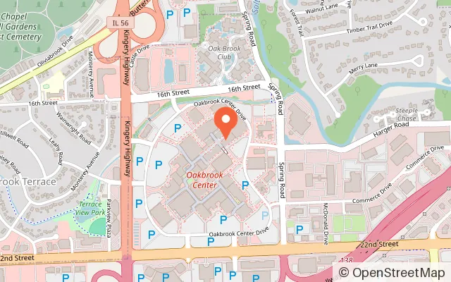 Map showing Sandbox VR in Oak Brook, IL