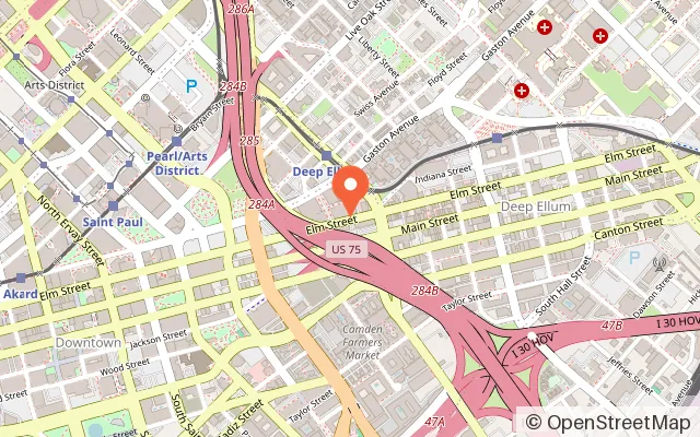Map showing Immersive Gamebox - Deep Ellum, Dallas in Dallas, TX