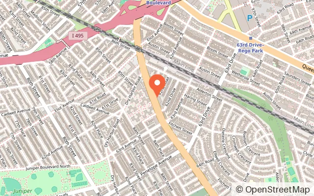 Map showing The Great Escape Room Queens in Rego Park, NY