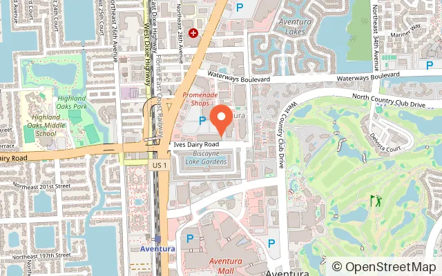 Map showing Chuck E. Cheese in Miami, FL