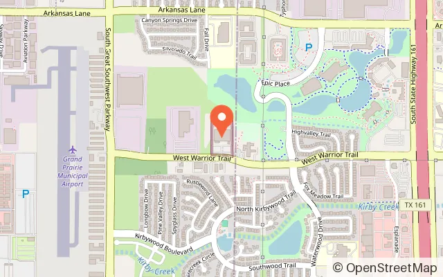 Map showing Bolder Adventure Park in Grand Prairie, TX