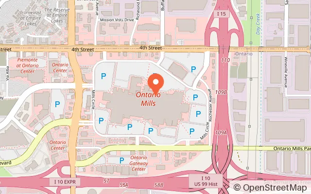 Map showing Slick City Action Park in Ontario, CA