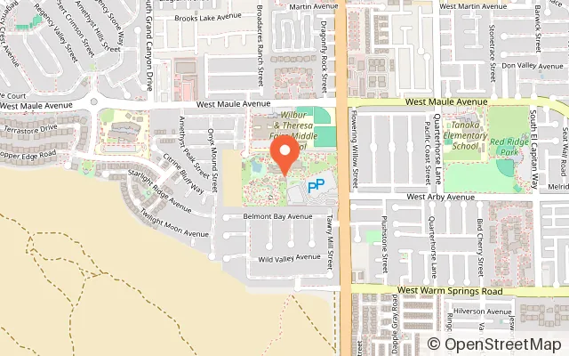 Map showing Cowabunga Canyon Waterpark in Las Vegas, NV