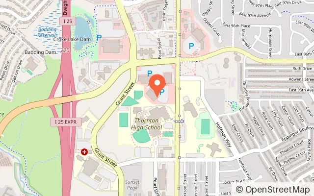 Map showing The Spot Climbing Gym in Thornton, CO