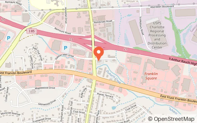 Map showing Chuck E. Cheese in Gastonia, NC