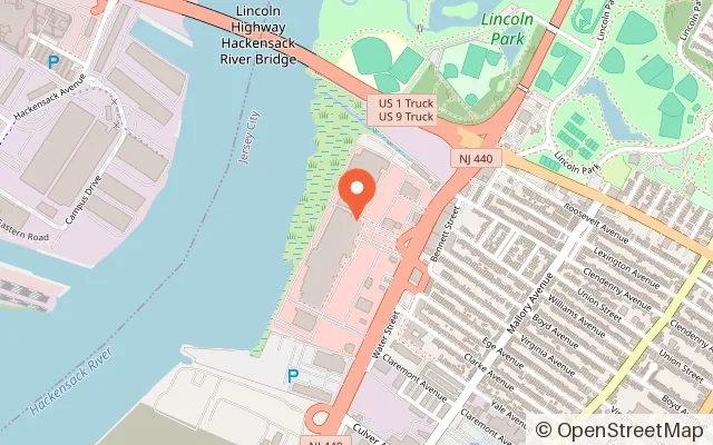 Map showing Chuck E. Cheese in Jersey City, NJ