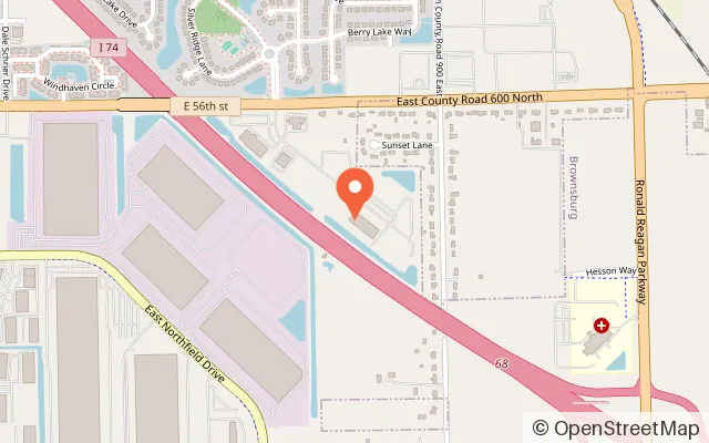 Map showing THE WELL COMMUNITY CENTER in Brownsburg, IN