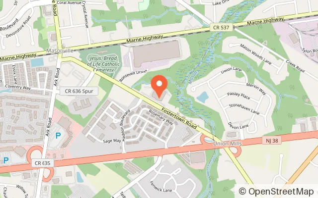 Map showing Igloo Ice Rink in Mt Laurel Township, NJ