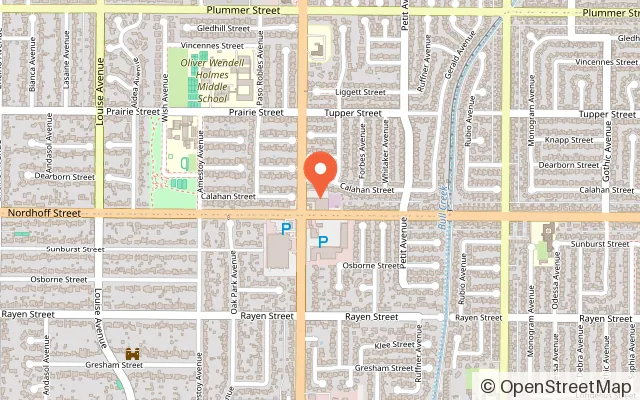 Map showing Back Alley Bowling - Northridge in Northridge, CA