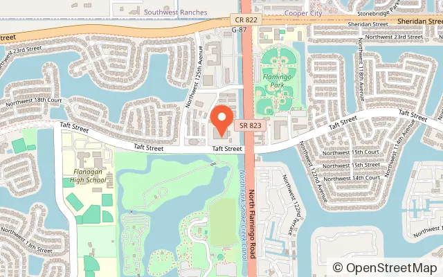 Map showing Pines Ice Arena in Pembroke Pines, FL