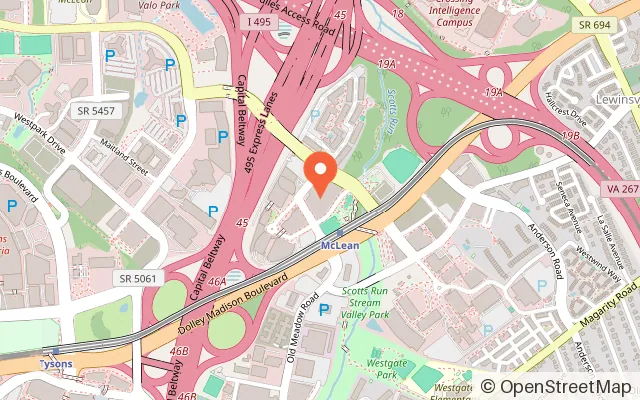 Map showing Perch Putt in Tysons, VA