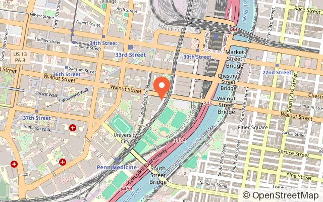 Map showing Class of 1923 Arena in Philadelphia, PA