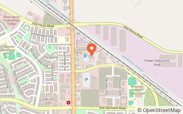 Map showing Slick City Action Park in Queen Creek, AZ