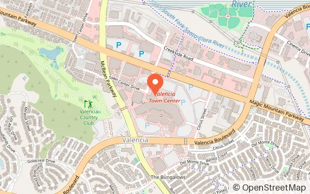 Map showing Fun Factory - Valencia Town Center in Valencia, CA
