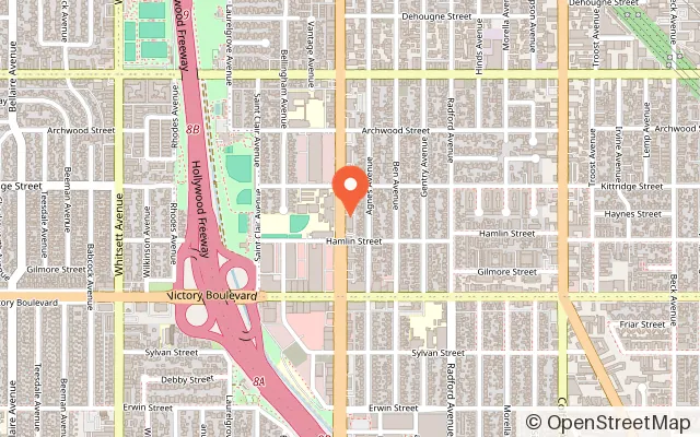 Map showing Jubiland Play in North Hollywood, CA