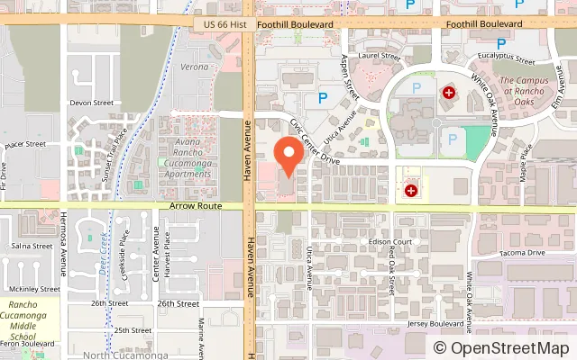 Map showing Kawaii Klaws of Rancho Cucamonga in Rancho Cucamonga, CA