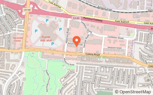 Map showing Lost Worlds Laser Tag in City of Industry, CA