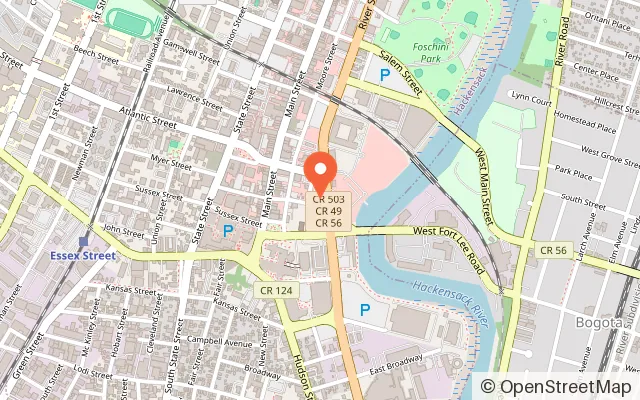 Map showing Goat Climbing Gym in Hackensack, NJ