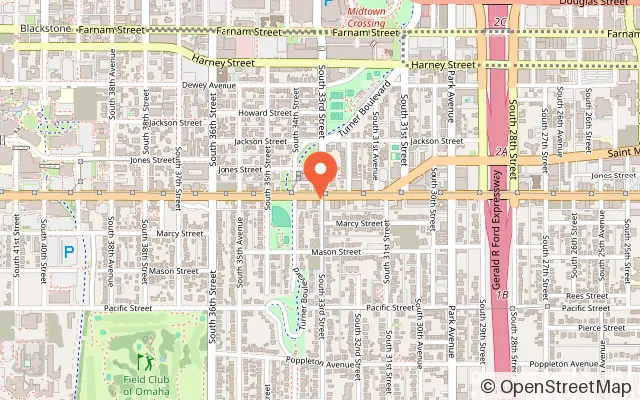 Map showing Arcade 33 in Omaha, NE