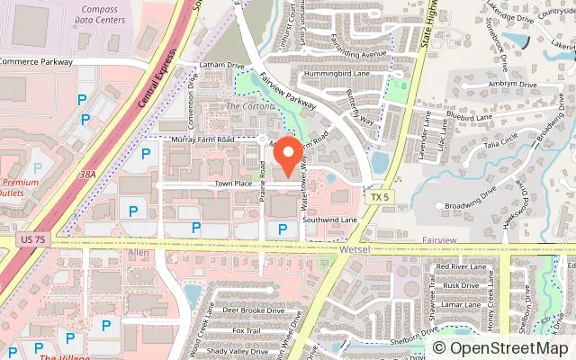 Map showing Cheeky Monkeys - Fairview in Fairview, TX