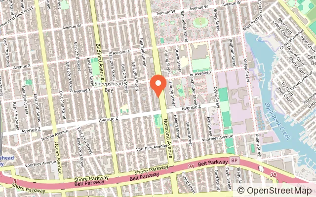 Map showing Wonderland Playhouse in Brooklyn, NY
