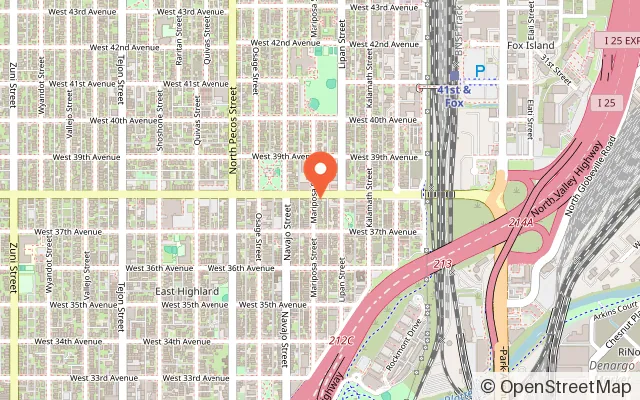 Map showing Tumble Haus in Denver, CO