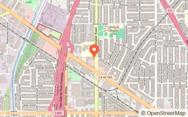 Map showing Chuck E. Cheese in Norwalk, CA