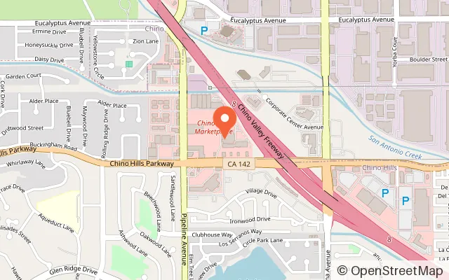 Map showing Infuzion Zone in Chino Hills, CA