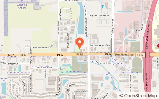 Map showing Birdies Miniature Golf Course & Sports Bar in Westfield, IN