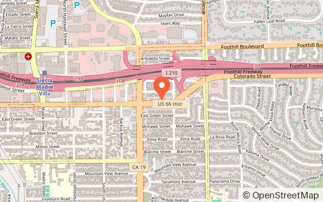 Map showing Berry Patch Playhouse in Pasadena, CA
