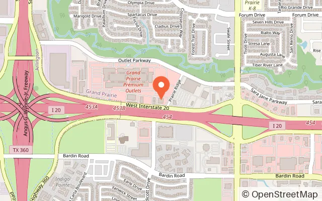 Map showing Chuck E. Cheese in Grand Prairie, TX