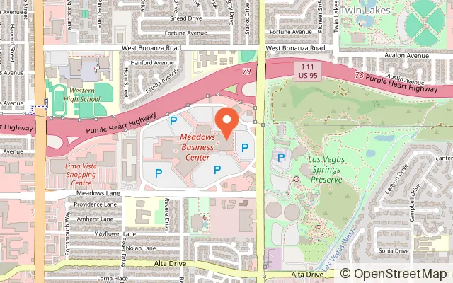 Map showing Round1 Bowling & Arcade - South Las Vegas in Las Vegas, NV