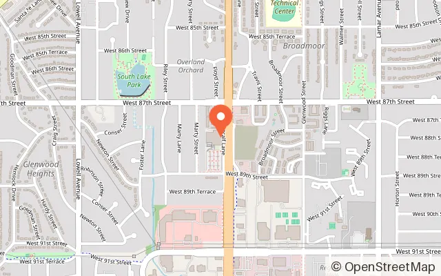 Map showing KidScape in Overland Park, KS