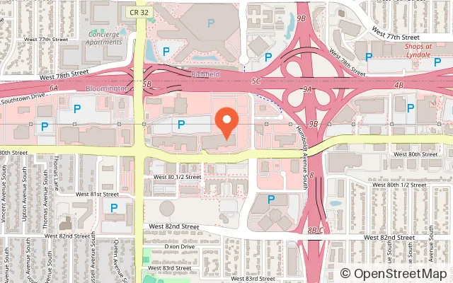 Map showing AMF Southtown Lanes in Bloomington, MN