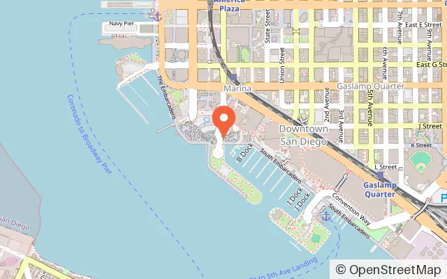 Map showing Ringer's Roller Rink - Seaport Village in San Diego, CA