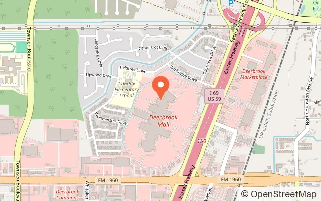Map showing Round1 Arcade - Humble in Humble, TX