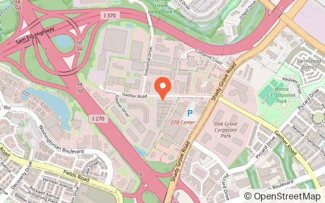 Map showing Monster Mini Golf Gaithersburg in Gaithersburg, MD