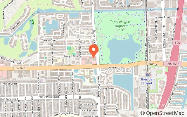 Map showing Slothy’s Playhouse in Hollywood, FL