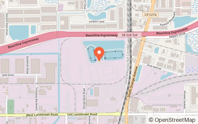 Map showing Orlando Watersports Complex in Orlando, FL